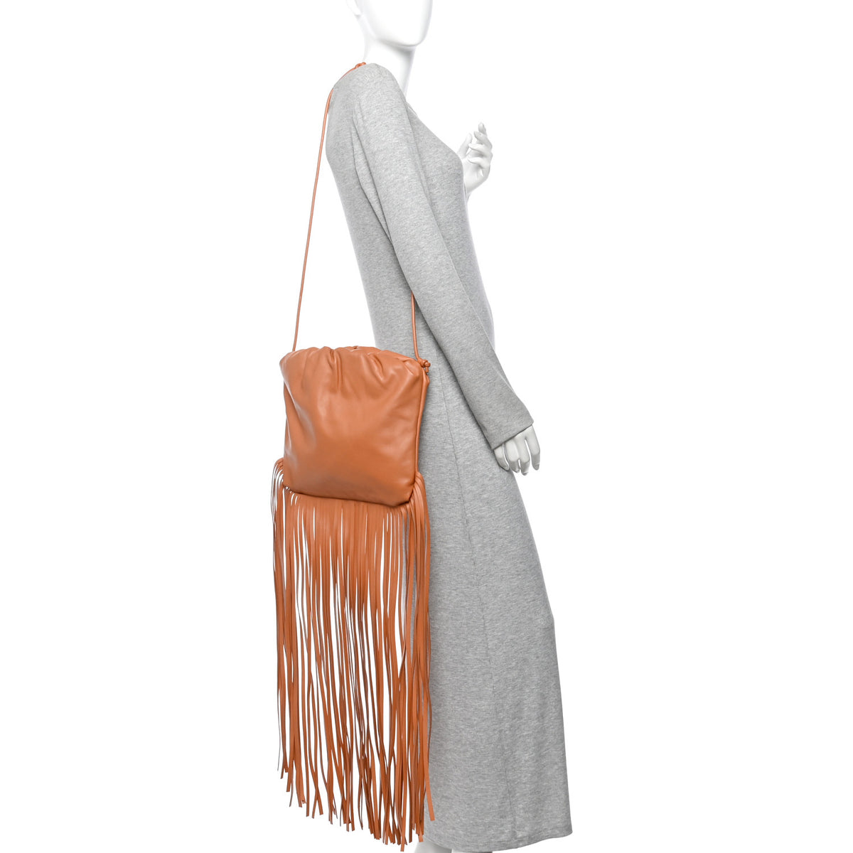 Bottega Veneta Nappa The Fringe Pouch Shoulder Bag Clay 2 of 10