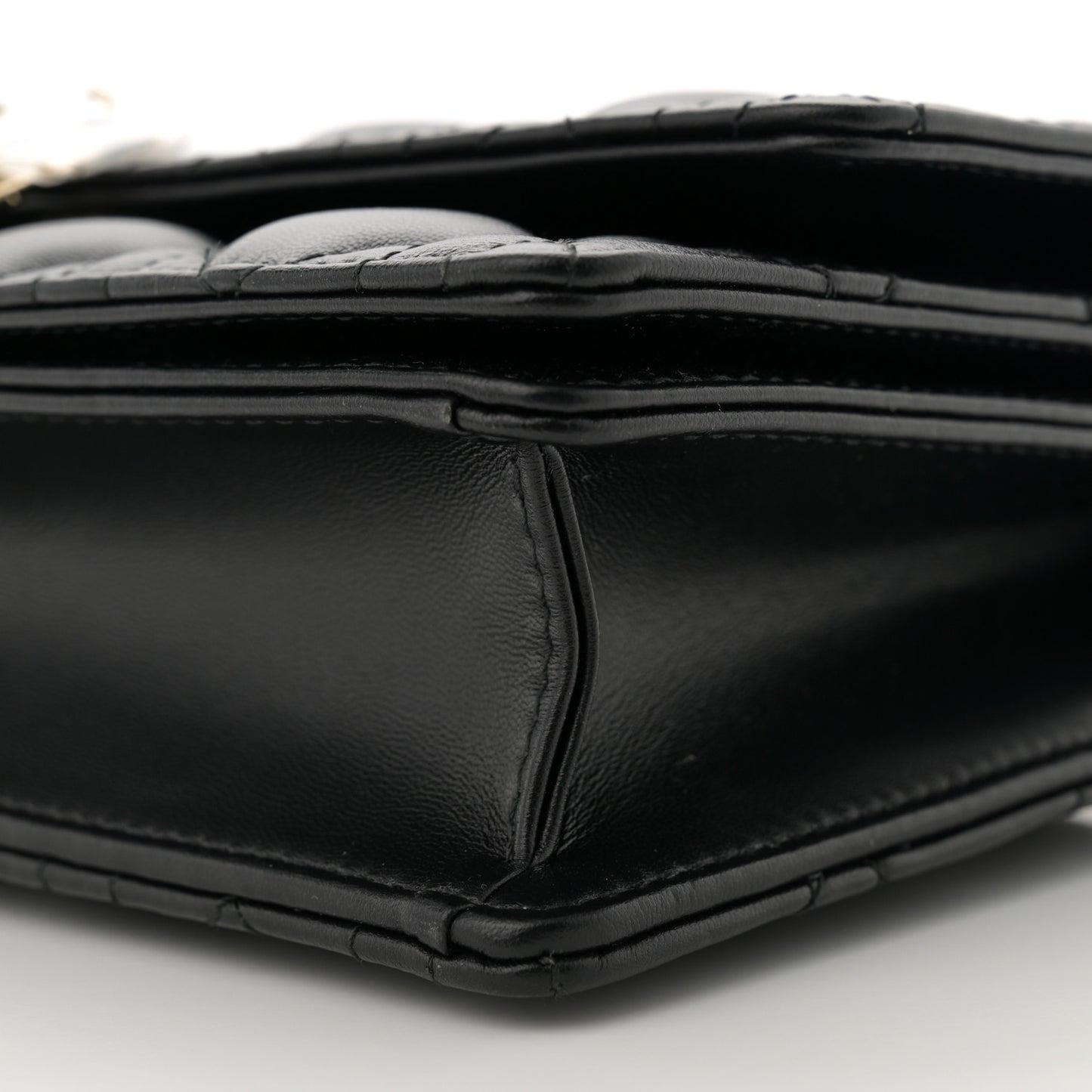 Lambskin Cannage Miss Dior Chain Pouch Black
