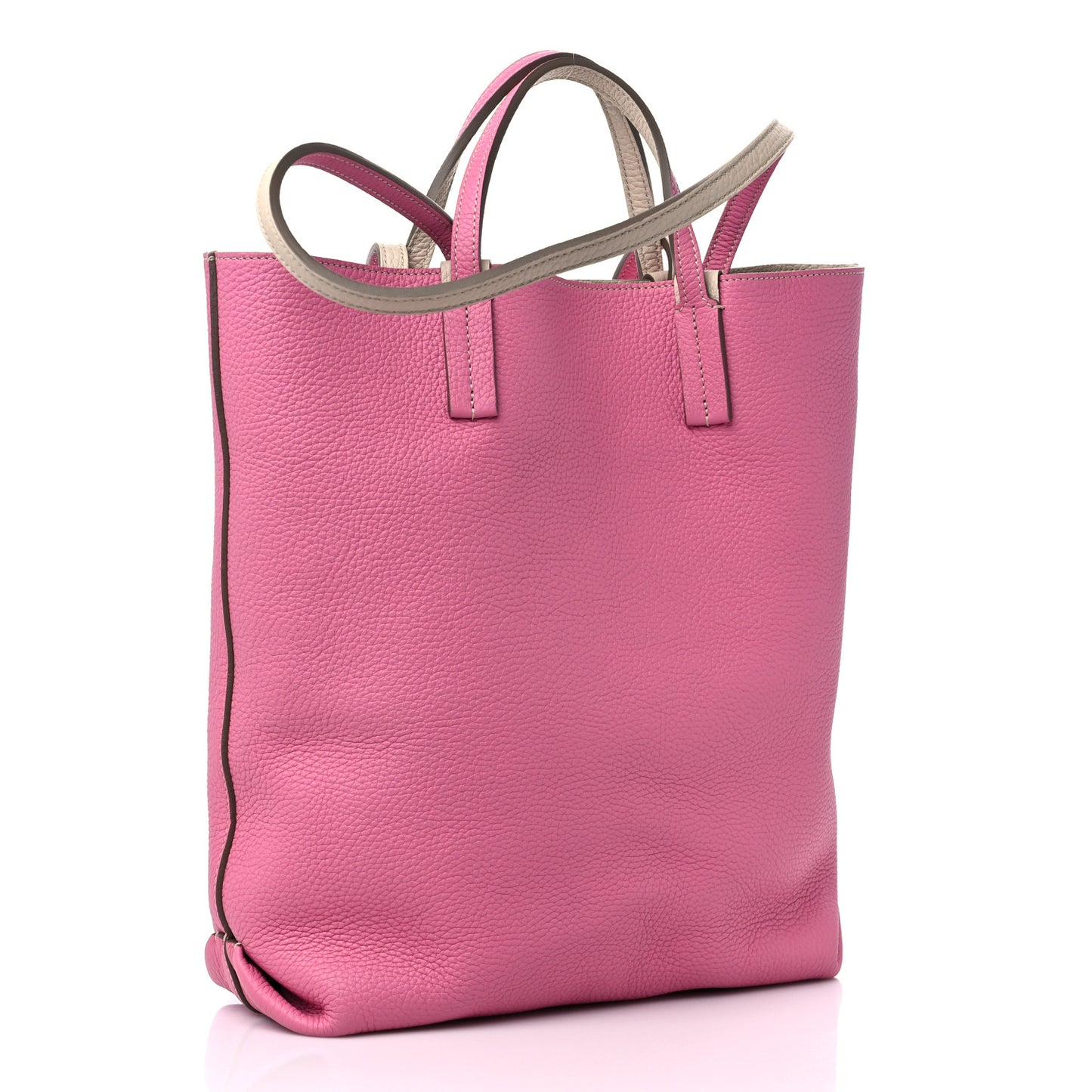 Taurillon Blush Calfskin Quattro Reversible Tote TPM Tourterelle Hot Pink