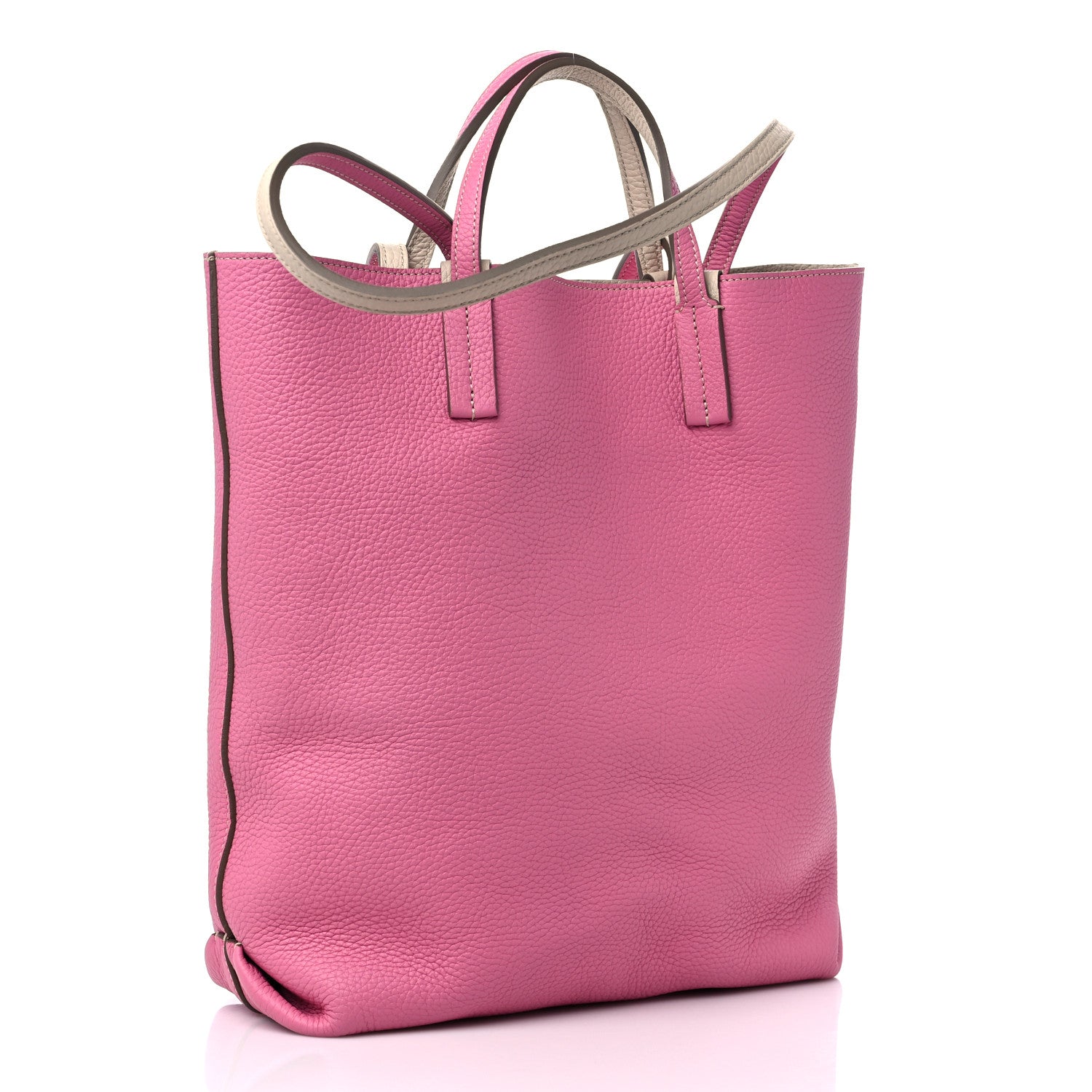 Moynat Taurillon Blush Calfskin Quattro Reversible Tote TPM Tourterelle Hot Pink 12 of 15