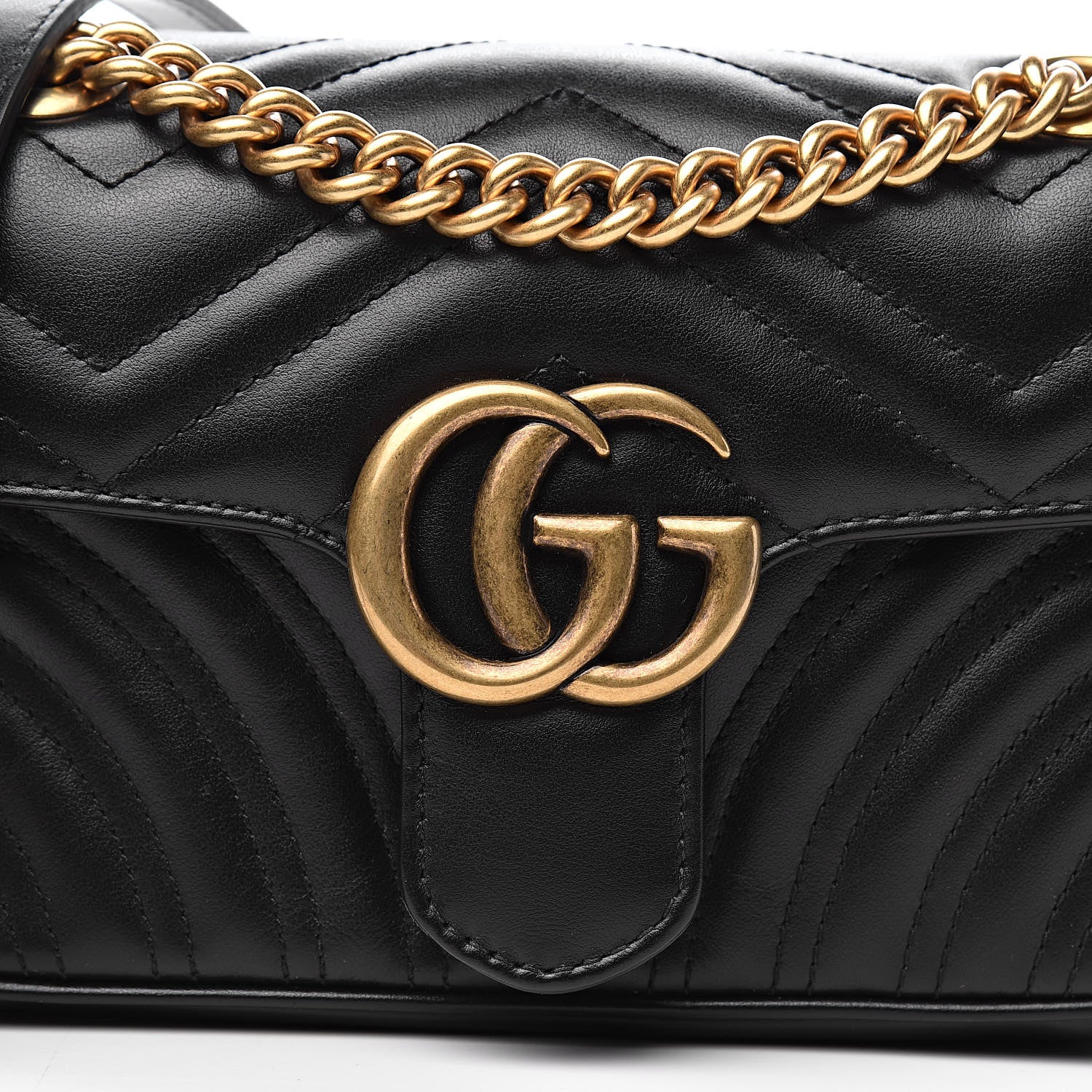 Gucci Calfskin Matelasse Mini GG Marmont Shoulder Bag Black 10 of 10