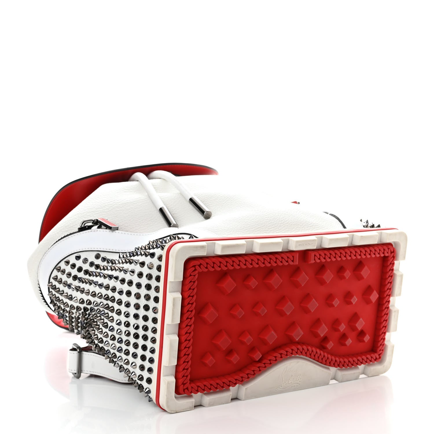 Christian Louboutin Calfskin Spiked Explorafunk Backpack White 4 of 21