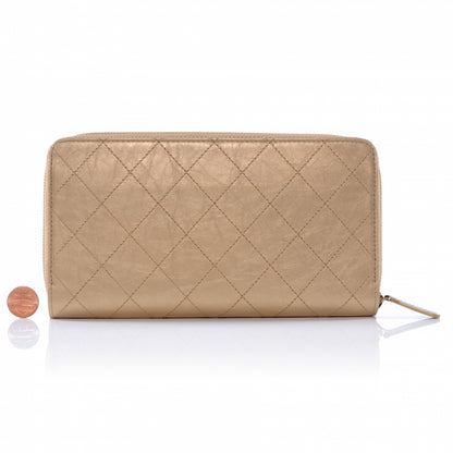 Chanel Calfskin Large Zip Around Wallet Gold 2 of 9