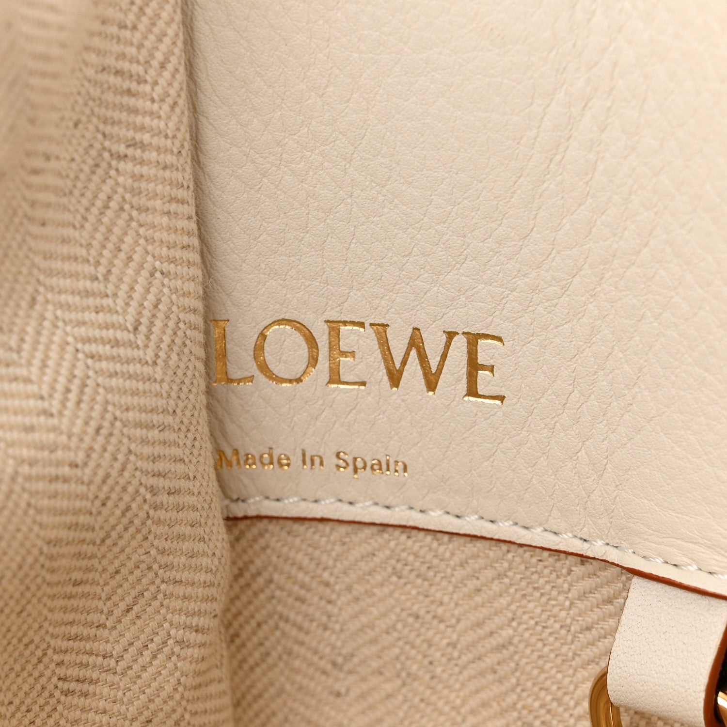 Loewe Calfskin Canvas Anagram Small Hammock Shoulder Bag Ecru White 6 of 10