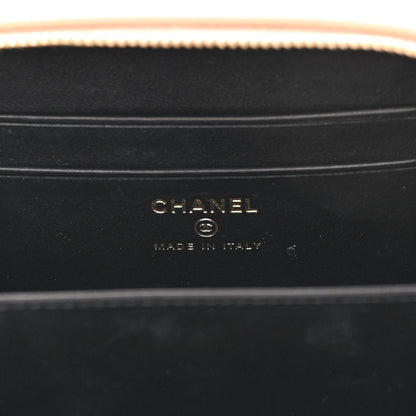 Chanel Caviar Quilted CC Filigree Vanity Clutch With Chain Beige Black 6 of 10