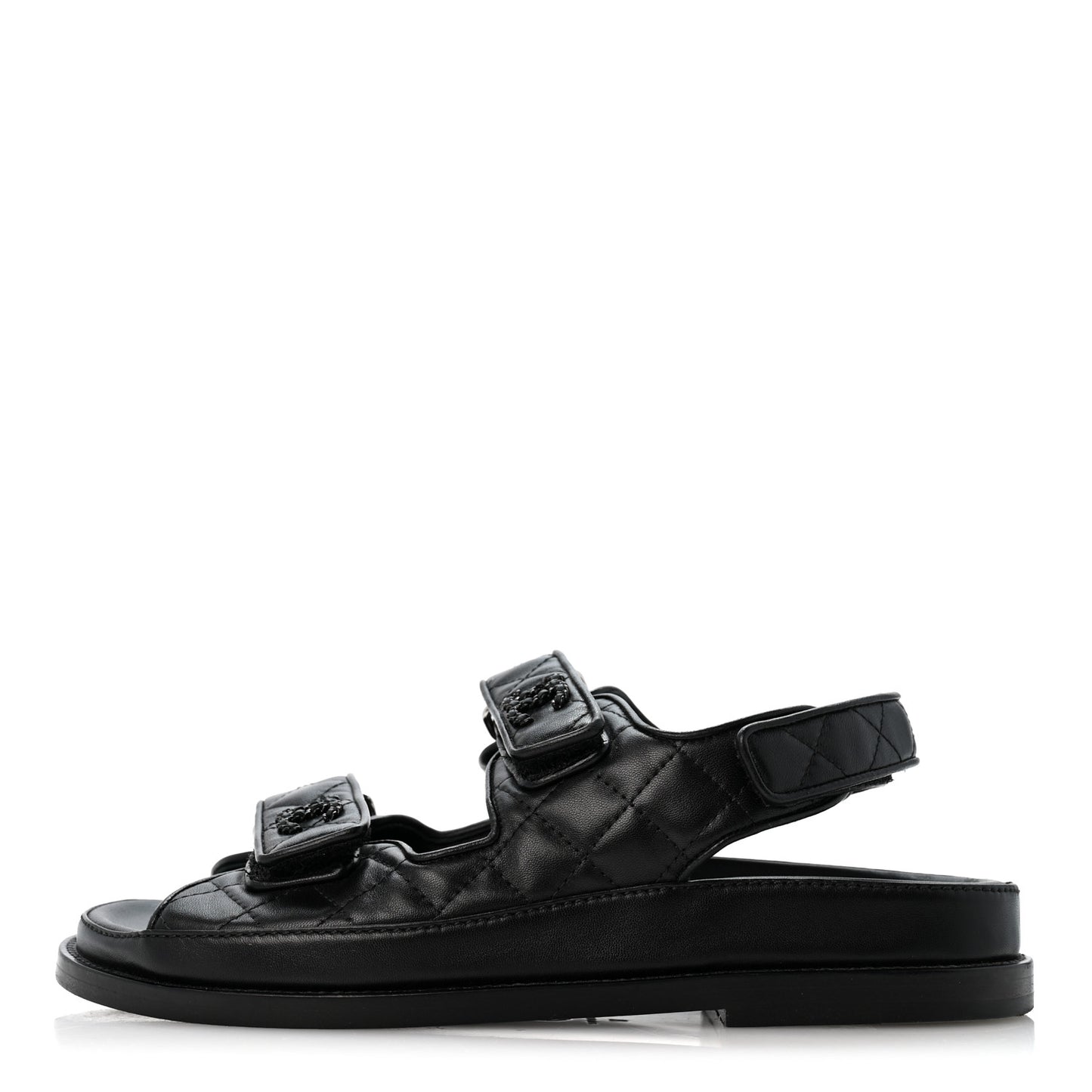 Lambskin Velcro Dad Sandals 37 So Black