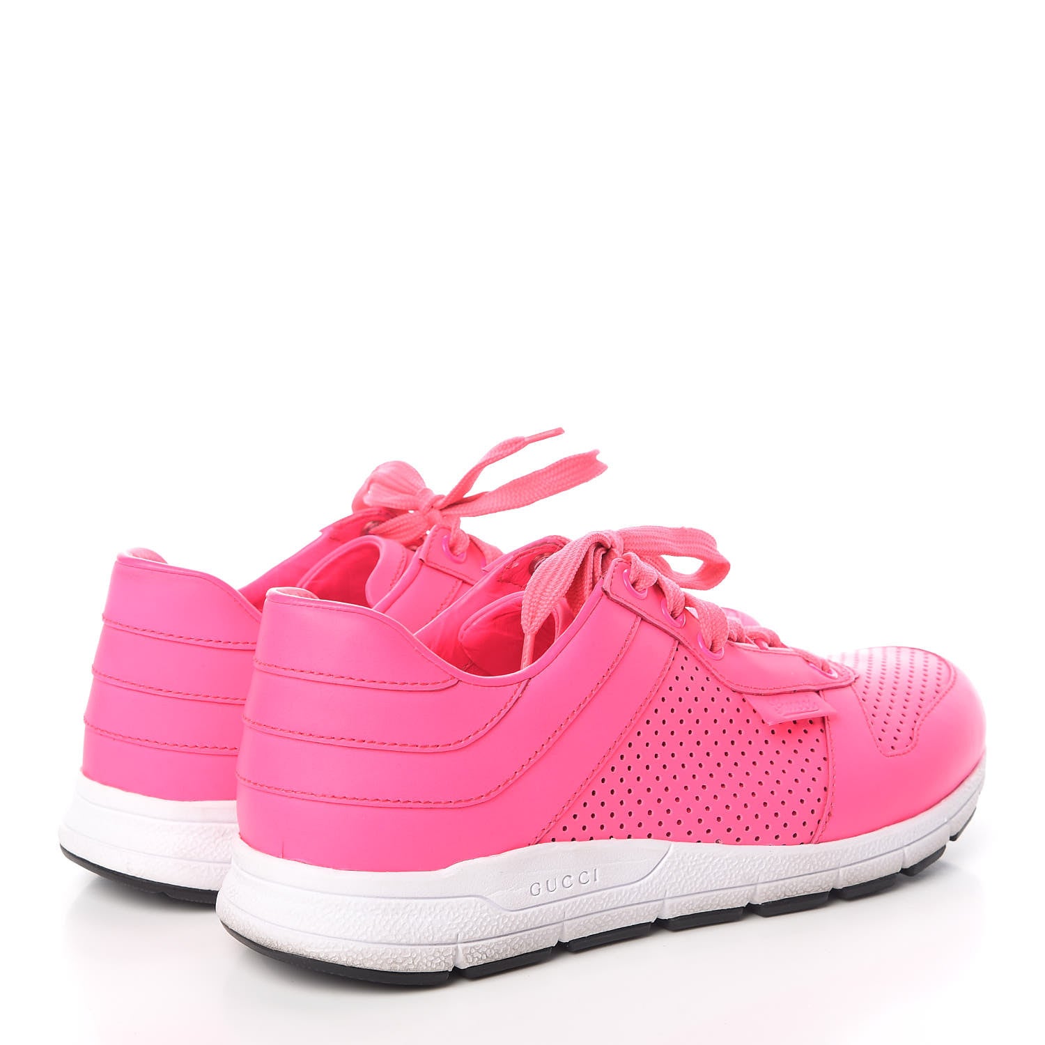 Gucci Calfskin Sneakers 37 Neon Pink 4 of 13