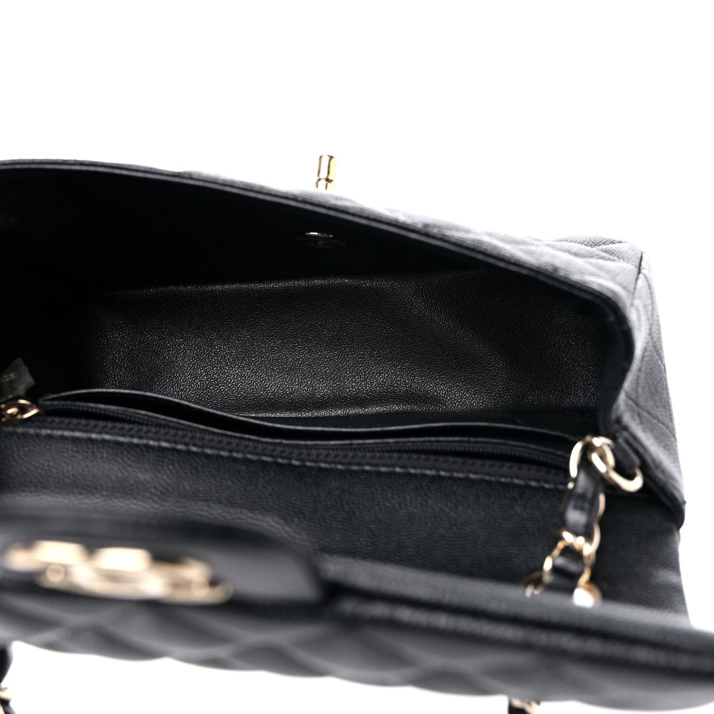 Caviar Quilted Mini Rectangular Flap Black