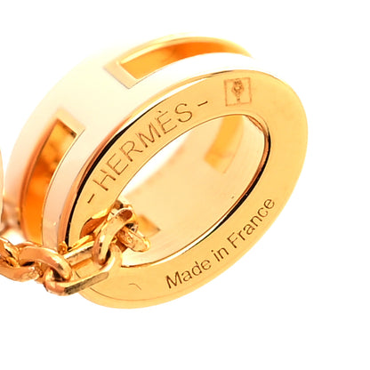 Hermes Lacquered Gold Mini Pop H Pendant Necklace White 5 of 5