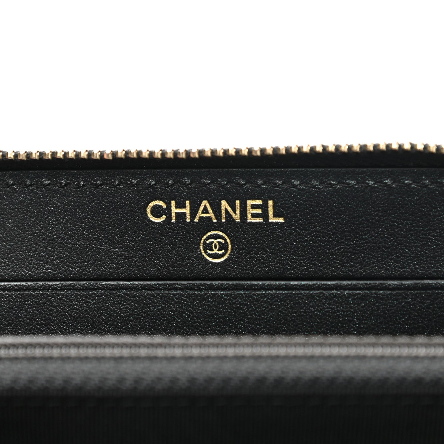 Chanel Iridescent Caviar Quilted Medium Zip Around Wallet Black 6 of 9