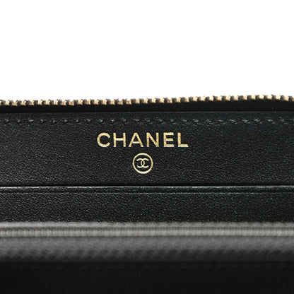 Chanel Iridescent Caviar Quilted Medium Zip Around Wallet Black 6 of 9