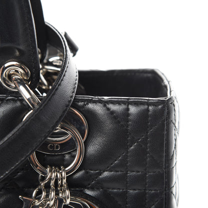 Christian Dior Lambskin Cannage Medium Lady Dior Black 14 of 14