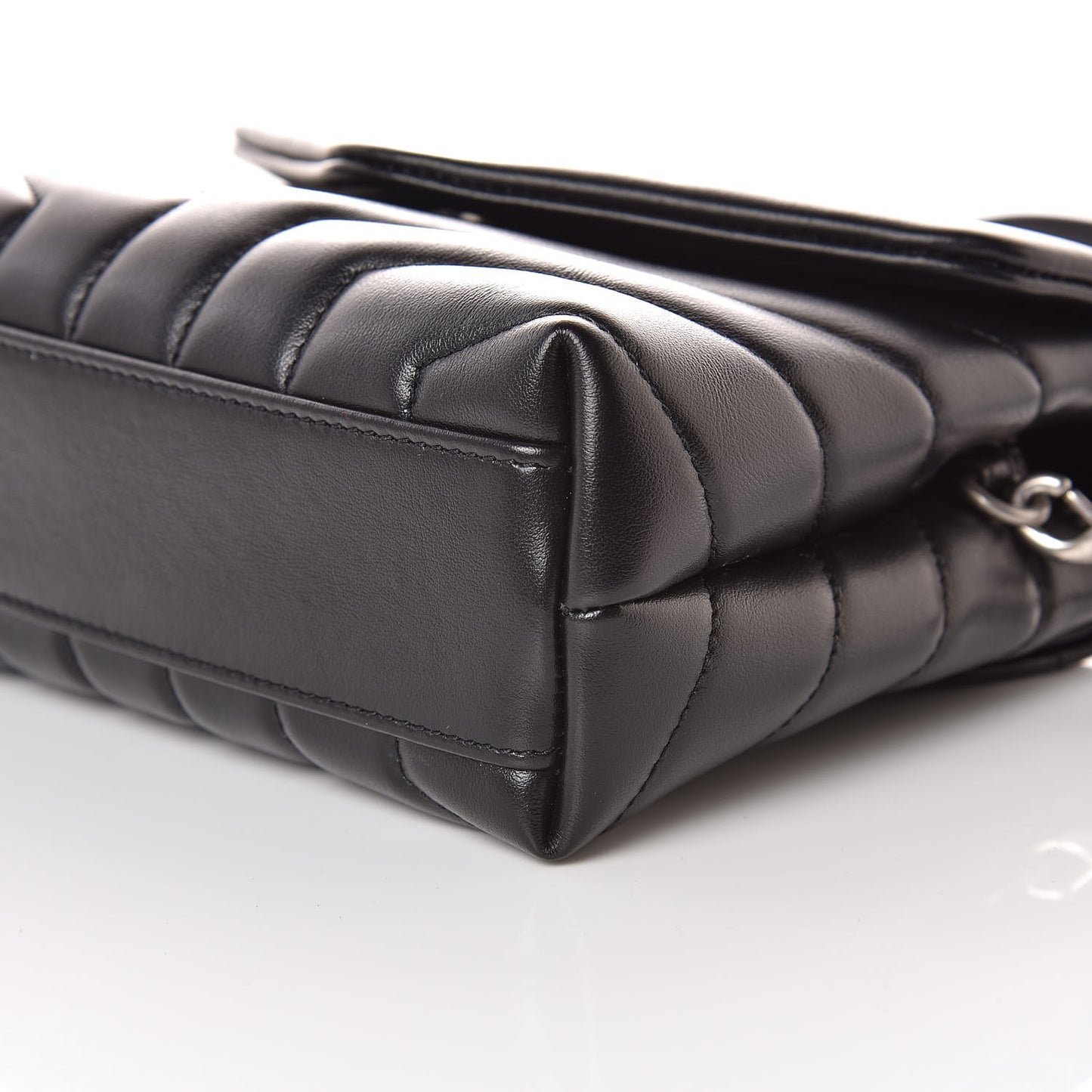 Calfskin Y Quilted Monogram Toy Loulou Crossbody Bag Black