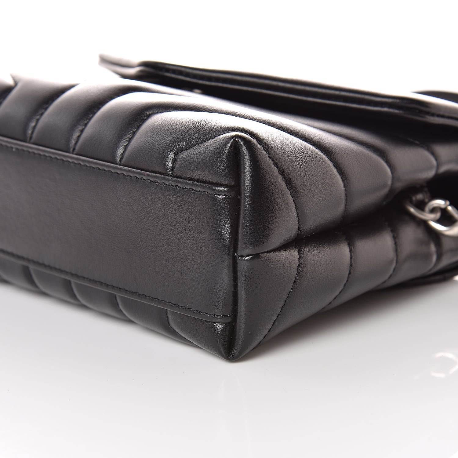 Saint Laurent Calfskin Y Quilted Monogram Toy Loulou Crossbody Bag Black 6 of 11