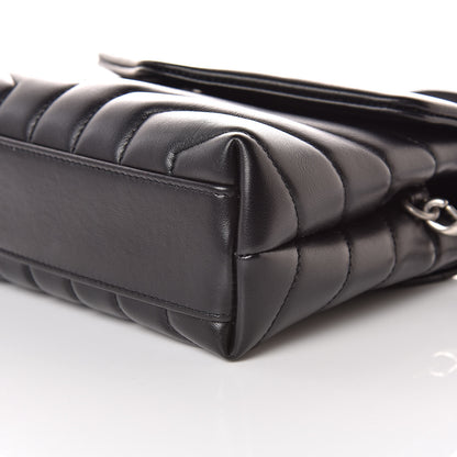 Saint Laurent Calfskin Y Quilted Monogram Toy Loulou Crossbody Bag Black 6 of 11