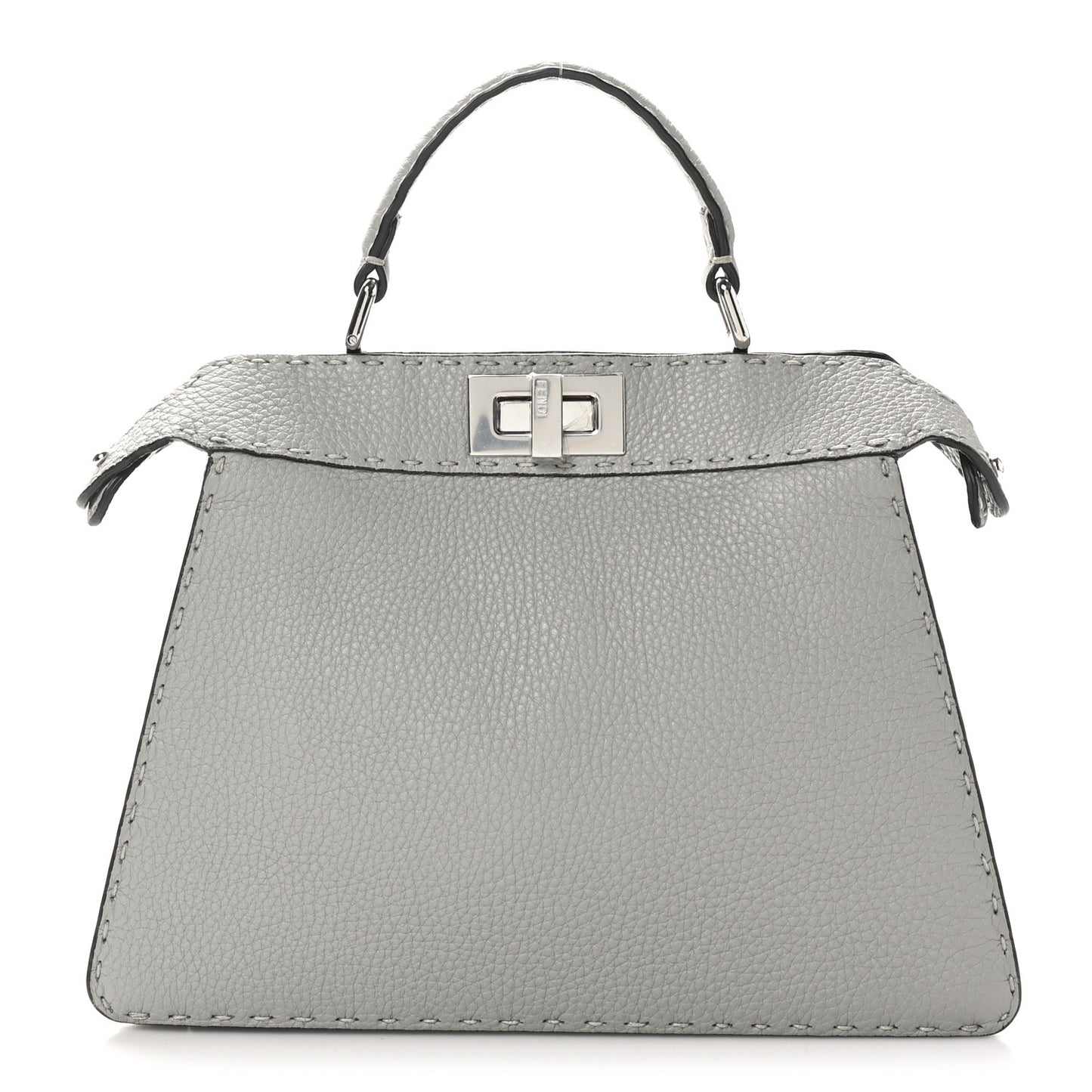 Cuoio Romano Selleria Bi-Color Small Peekaboo I SEE U Satchel Ghiaccio Asfalto