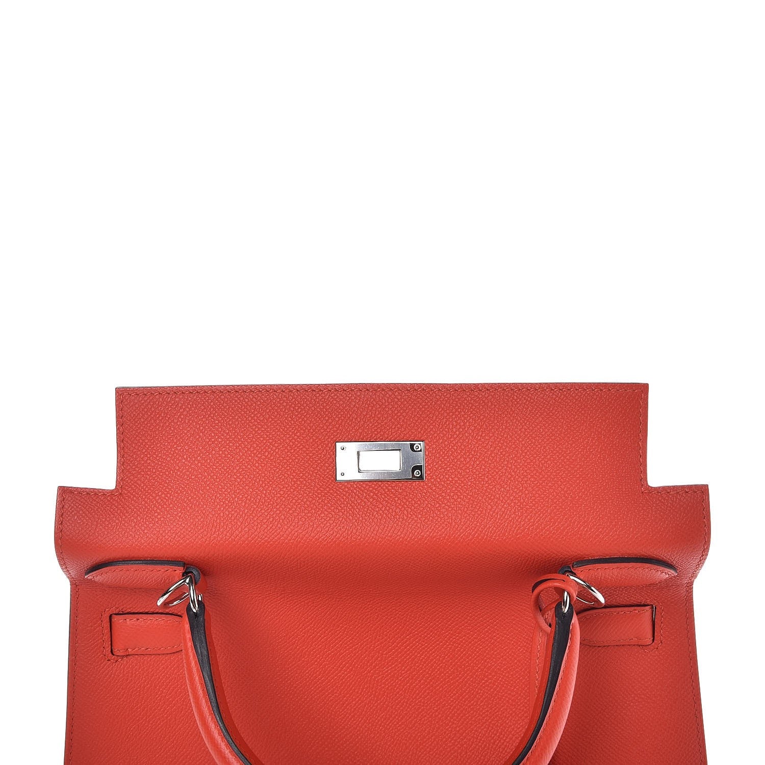 Hermes Epsom Sombrero Chevre Mysore Lettre M Kelly Sellier 28 Capucine Bleu Obscure Ambre 9 of 38