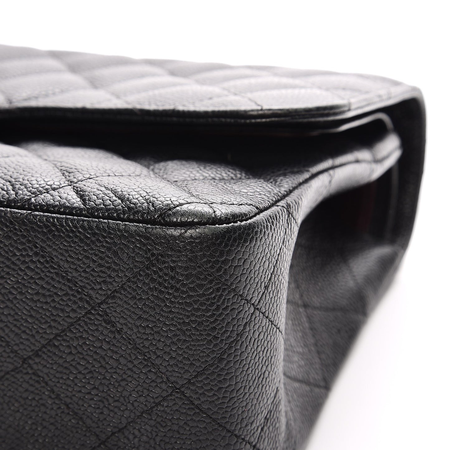 Caviar Quilted Jumbo Double Flap Black