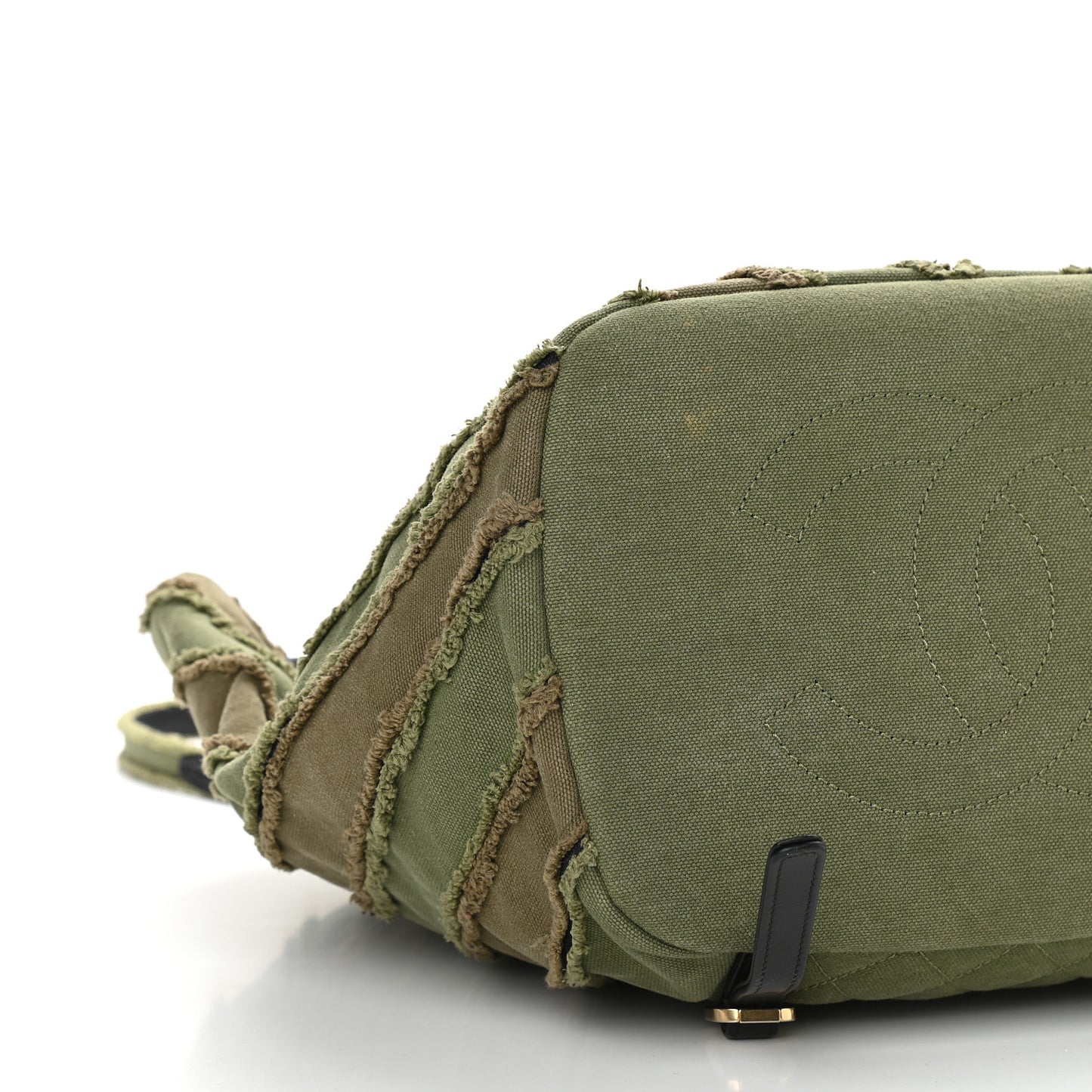Canvas Chevron Cuba Patchwork Backpack Khaki
