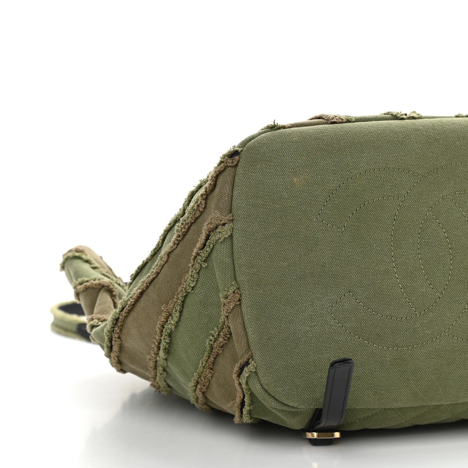 Chanel Canvas Chevron Cuba Patchwork Backpack Khaki 8 of 11