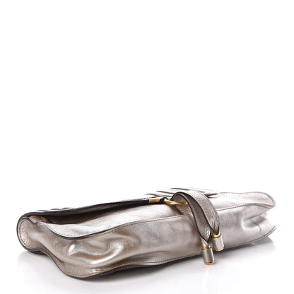 Chloe Metallic Calfskin Marcie Clutch Pewter 4 of 9