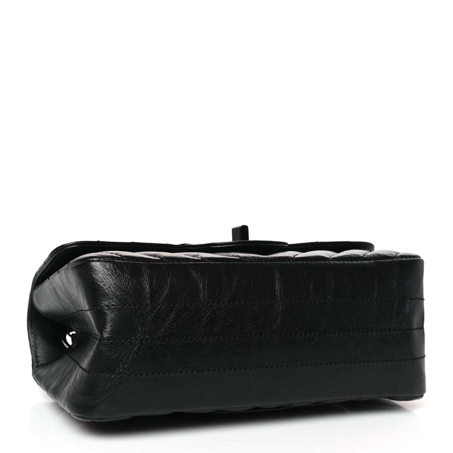 Aged Calfskin Chevron Quilted 2.55 Reissue Mini Flap So Black