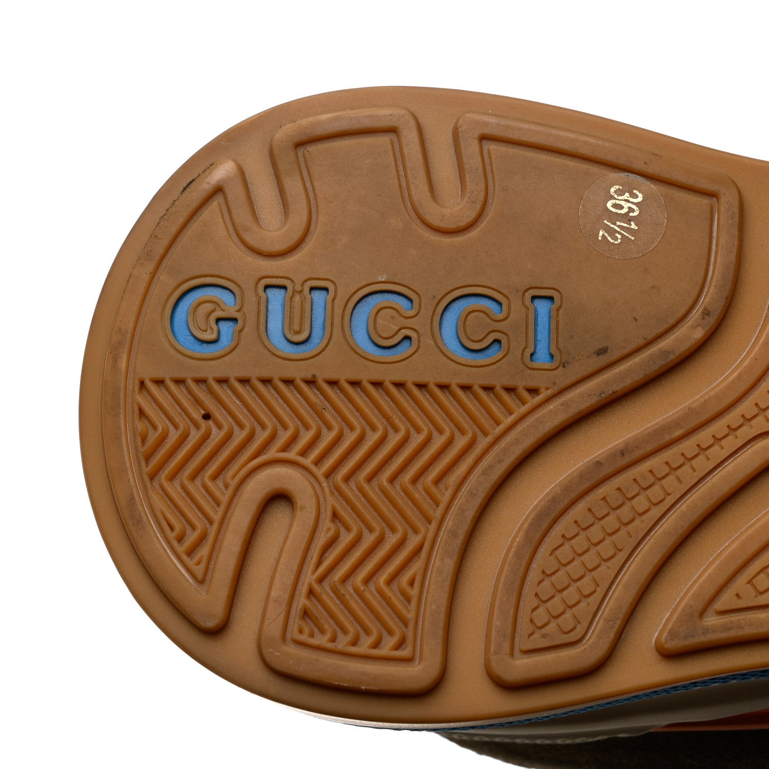 Gucci Suede Calfskin Tejus Printed Womens Ultrapace Sneakers 36.5 Natural Ardesia Neon Yellow 7 of 7