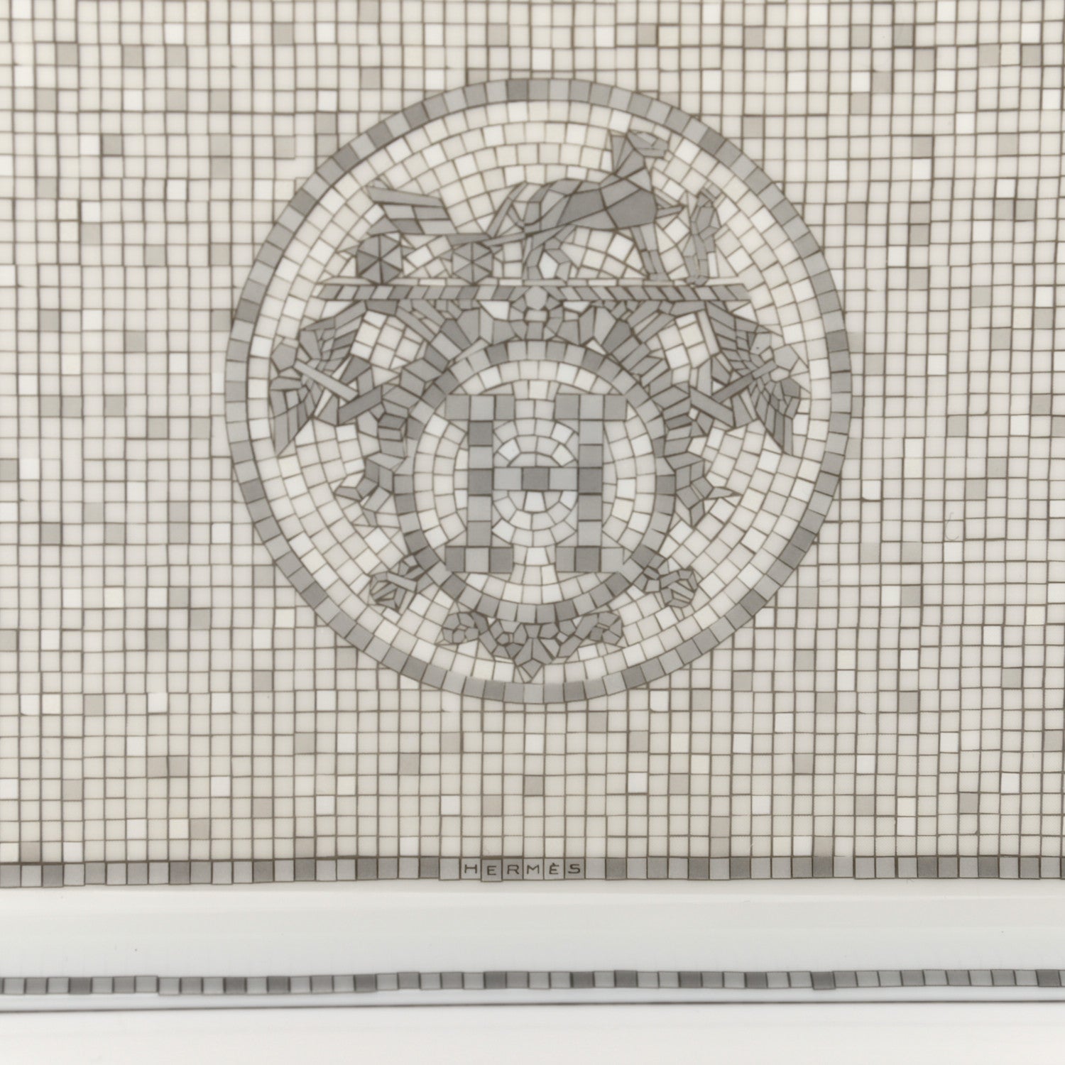 Hermes Porcelain Mosaique Au 24 Sushi Plate Platine 4 of 8