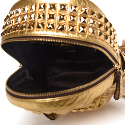 MCM Metallic Calfskin Stud Mini Stark Backpack Gold 5 of 10