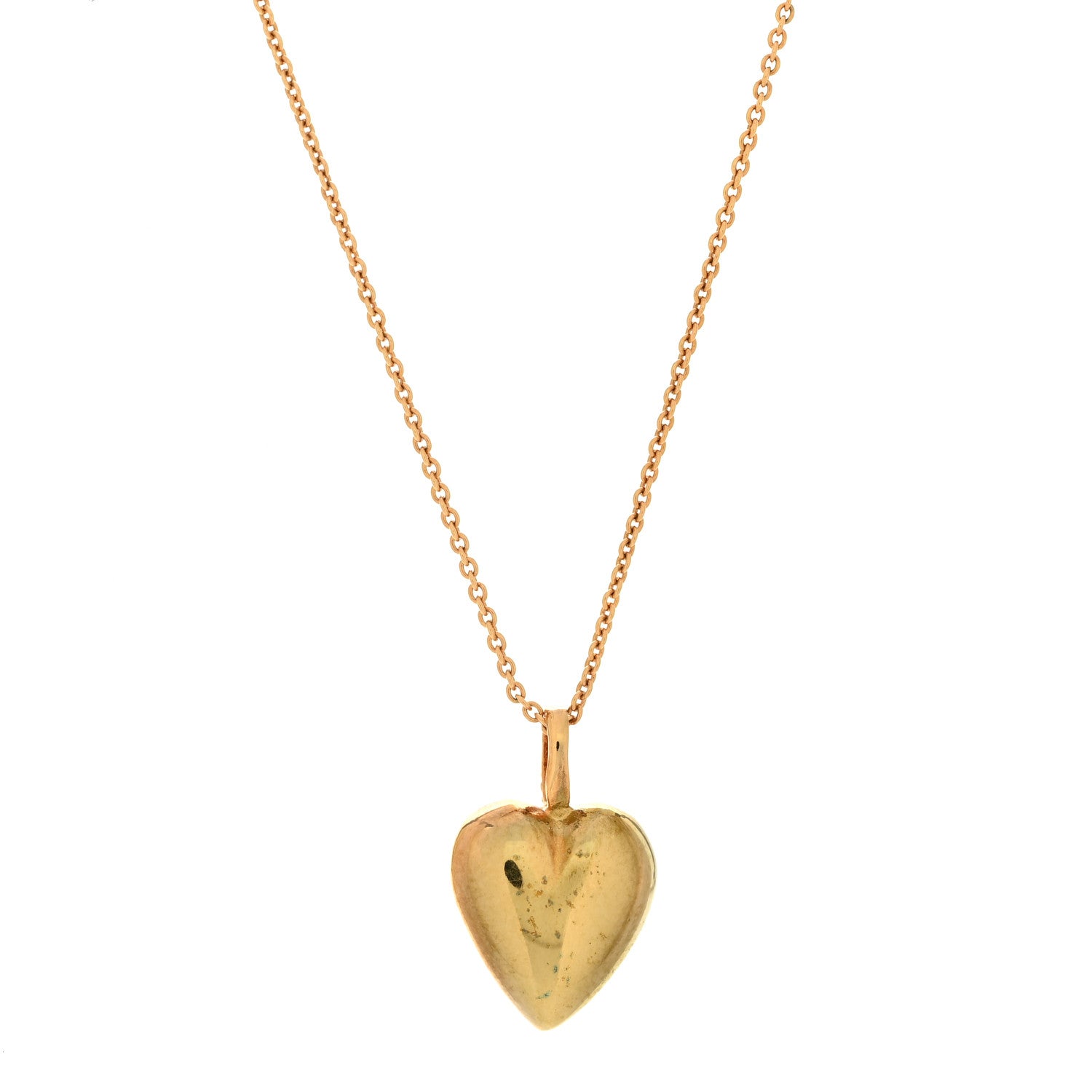 Saint Laurent Metal Heart Pendant Necklace Gold 4 of 5