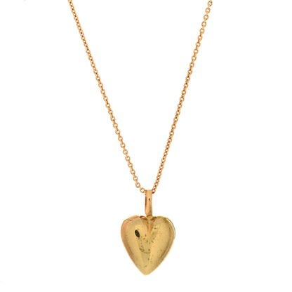 Saint Laurent Metal Heart Pendant Necklace Gold 4 of 5