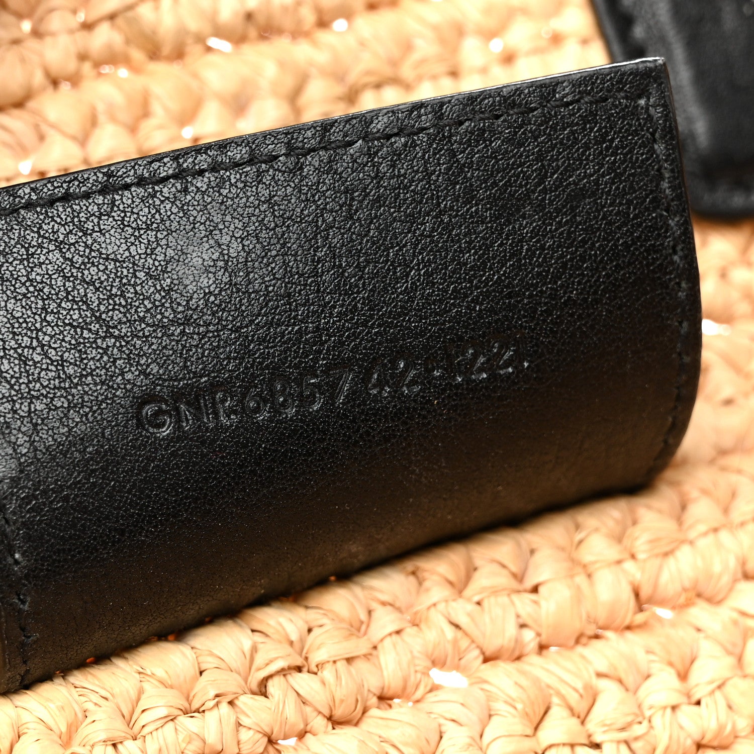 Saint Laurent Raffia Calfskin Rive Gauche Tote Naturale Black 7 of 14