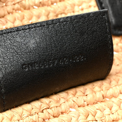 Saint Laurent Raffia Calfskin Rive Gauche Tote Naturale Black 7 of 14