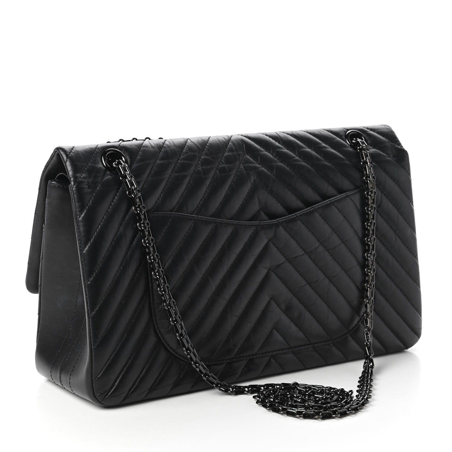 Chanel Aged Calfskin Chevron Quilted 2.55 Reissue 226 So Black 3 of 10