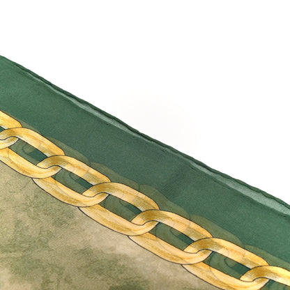 Fendi Silk Stole Green Gold 6 of 7