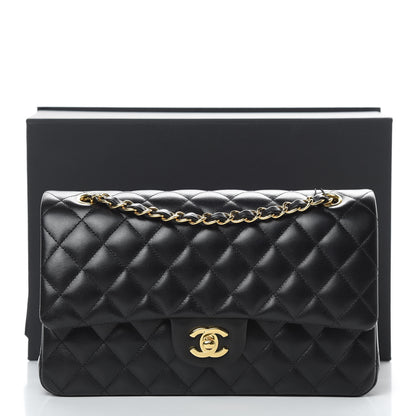 Chanel Lambskin Quilted Medium Double Flap Black 14 of 14