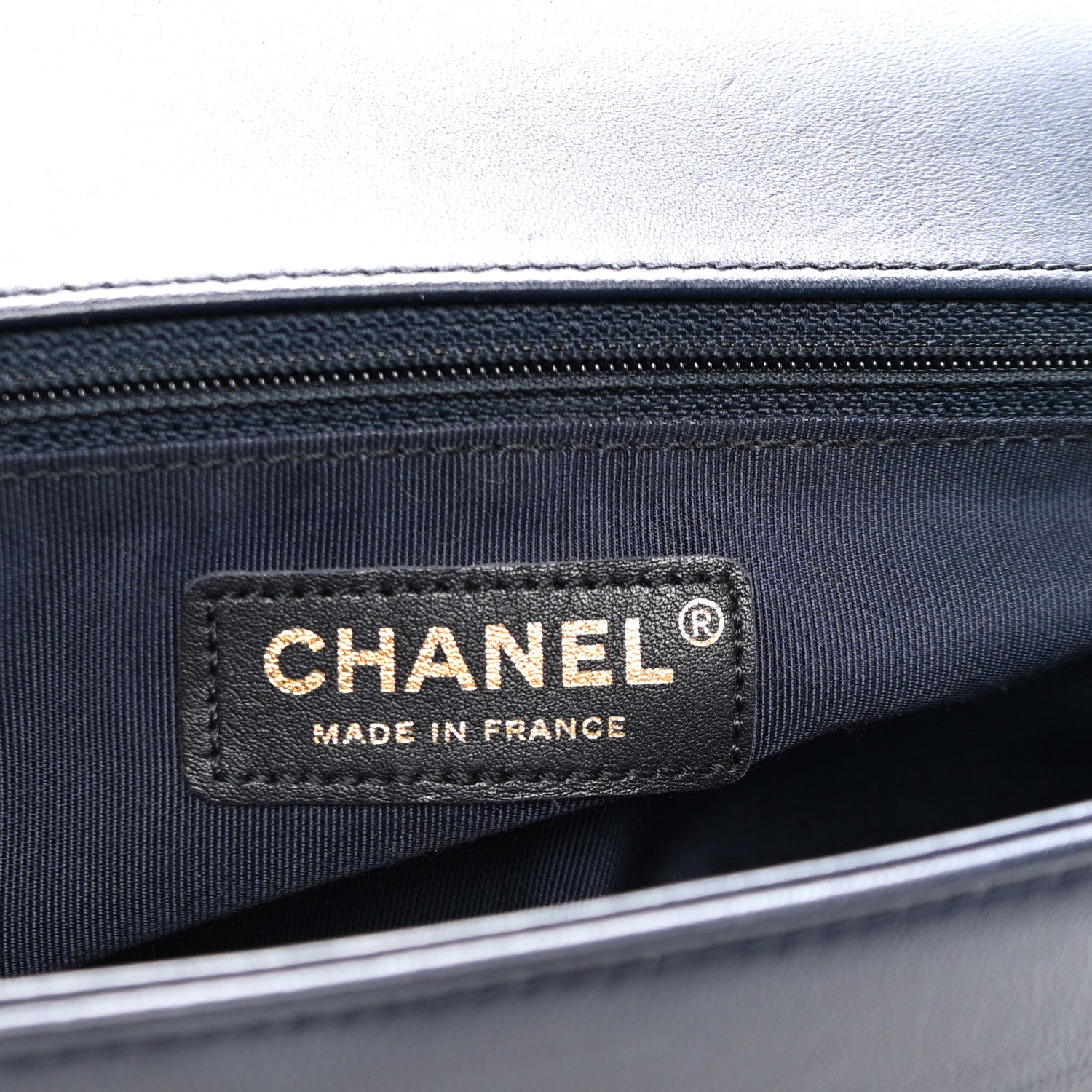 Chanel Lambskin Quilted New Medium Boy Flap Dark Navy Blue 6 of 11