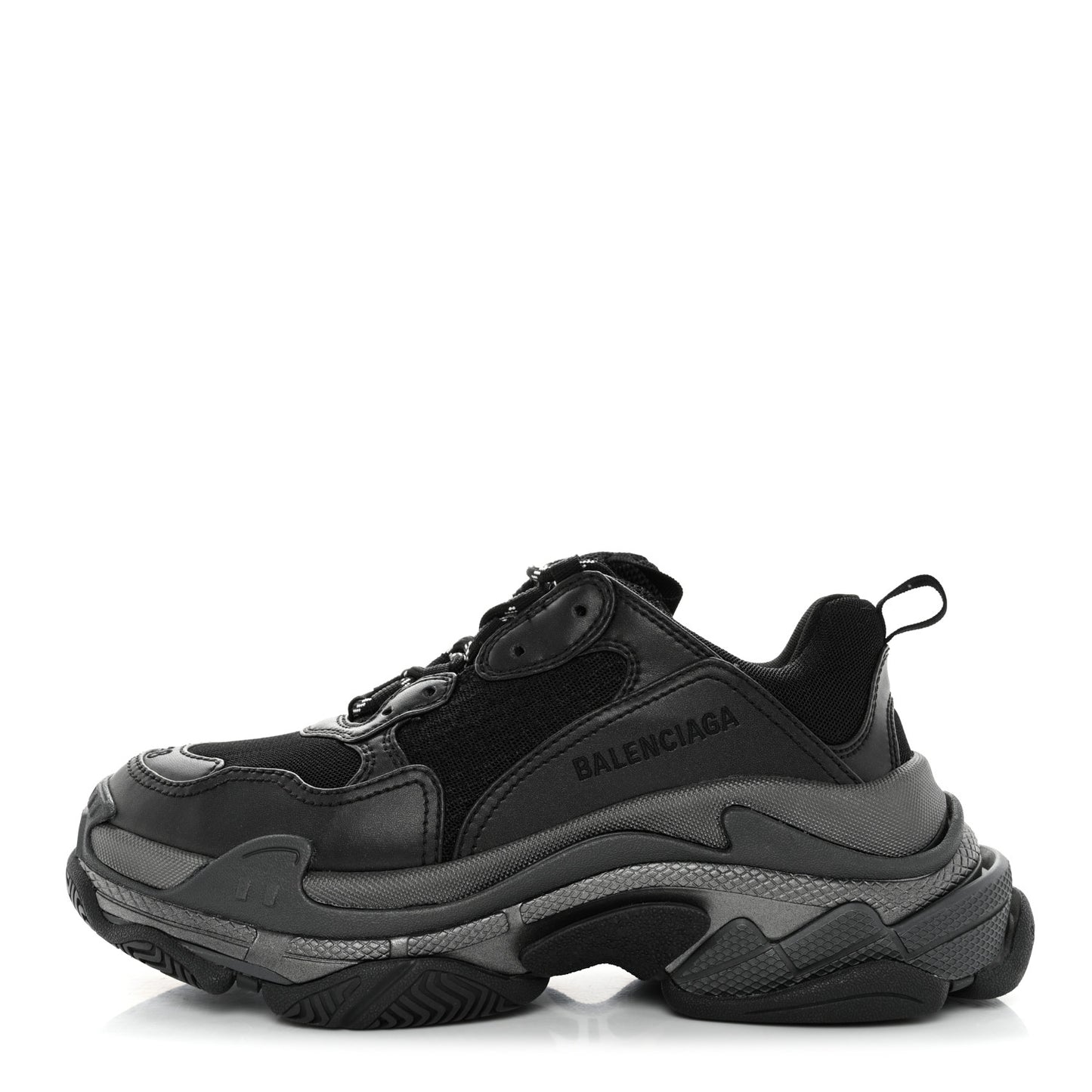 Fabric Mesh Womens Triple S Sneakers 38 Black