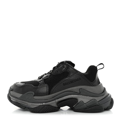 Balenciaga Fabric Mesh Womens Triple S Sneakers 38 Black 1 of 8