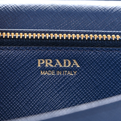 Prada Saffiano Metal Continental Flap Wallet Bleuette 7 of 12