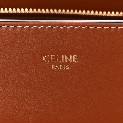 Celine Triomphe Canvas Calfskin Cabas De France Handbag Tan 6 of 12