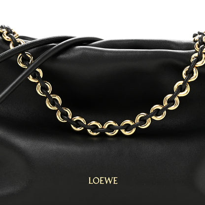 Loewe Mellow Nappa Medium Donut Chain Flamenco Knot Clutch Black 8 of 12