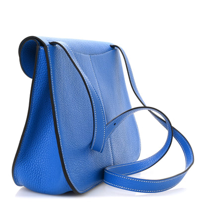 Hermes Taurillon Clemence Halzan 31 GM Bleu Zanzibar 3 of 11
