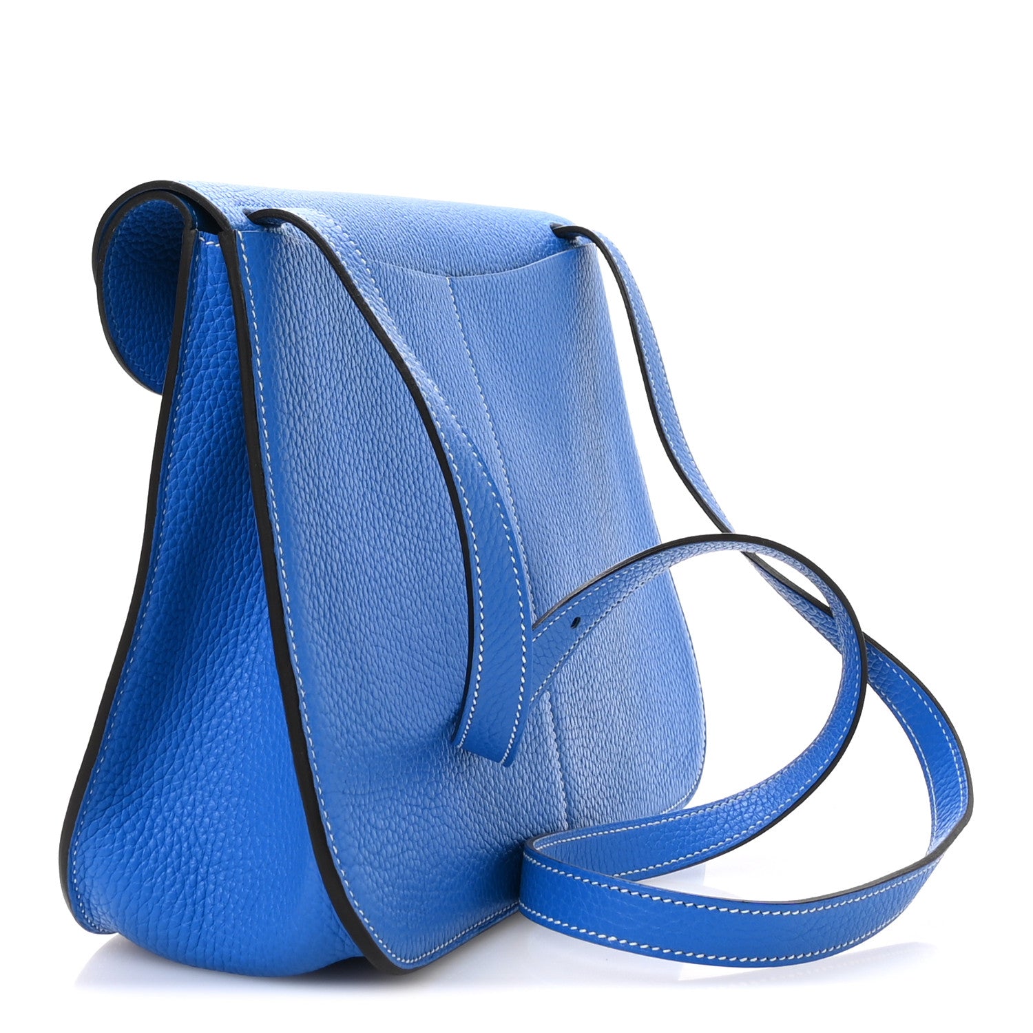 Hermes Taurillon Clemence Halzan 31 GM Bleu Zanzibar 3 of 11