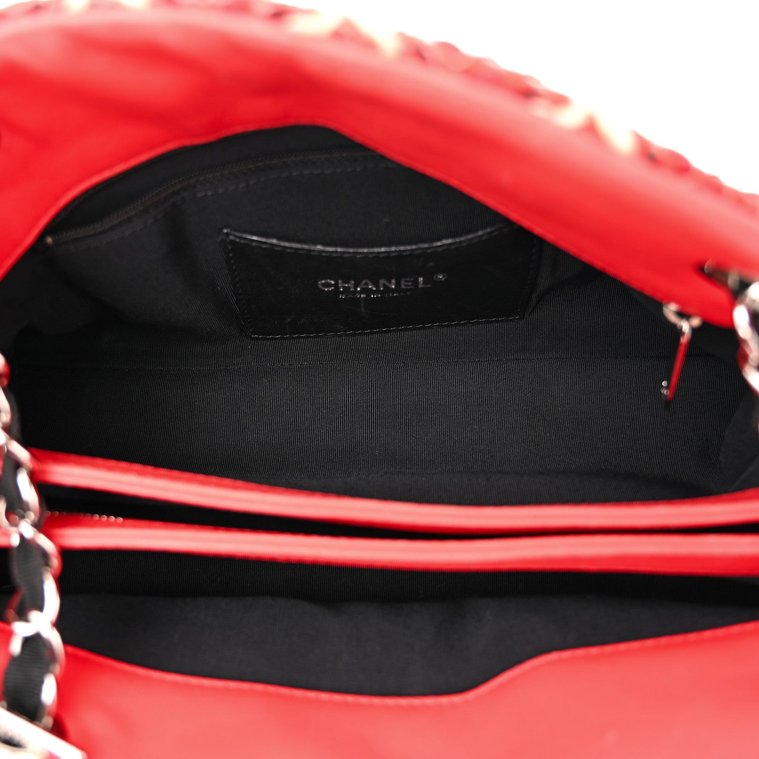 Chanel Patent Hand Embroidered Just Mademoiselle Red 5 of 13