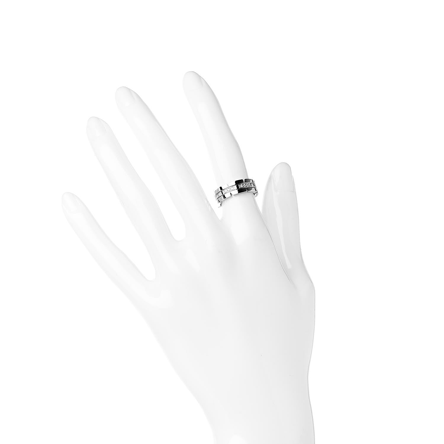 Cartier 18K White Gold Diamond Tank Francaise Band Ring 48 4.5 2 of 4