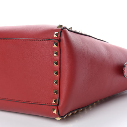 Valentino Garavani Vitello Rockstud Double Handle Tote Rosso Valentino 12 of 14