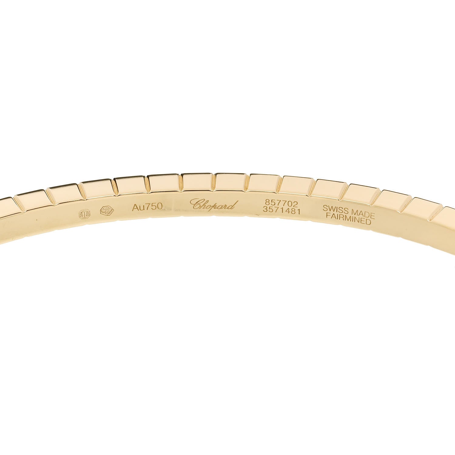 Chopard 18K Yellow Gold Diamond Ice Cube Half Set Bangle Bracelet 3 of 4