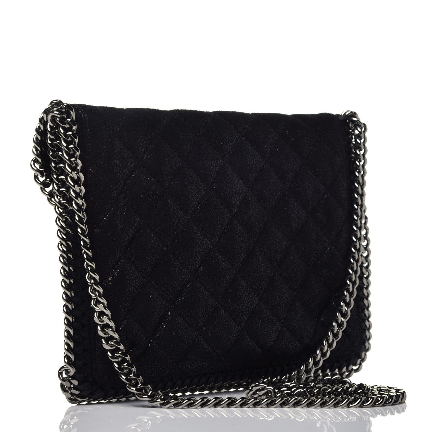 Shaggy Deer Quilted Mini Falabella Crossbody Black