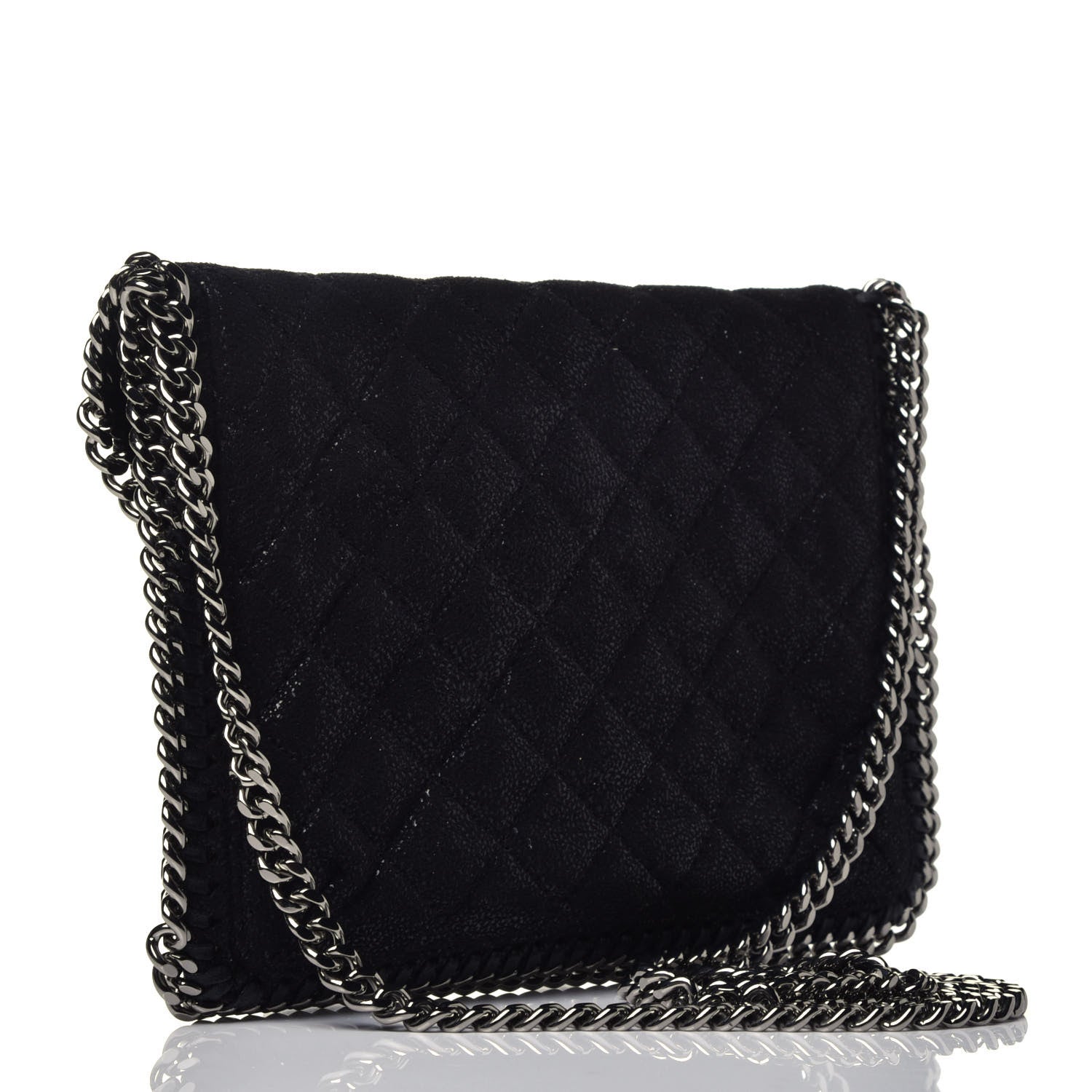 Stella McCartney Shaggy Deer Quilted Mini Falabella Crossbody Black 3 of 9